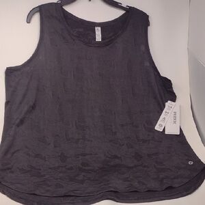 RBX Women's Breezy Textured Jacquard Black Tank Top